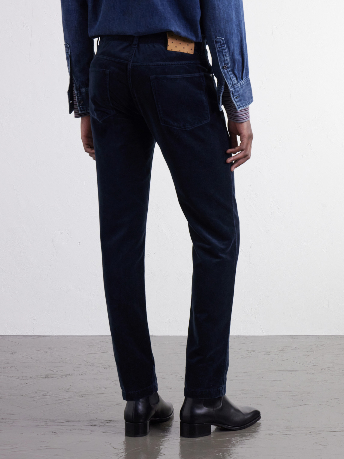 Straight-Leg Cotton-Velvet Trousers