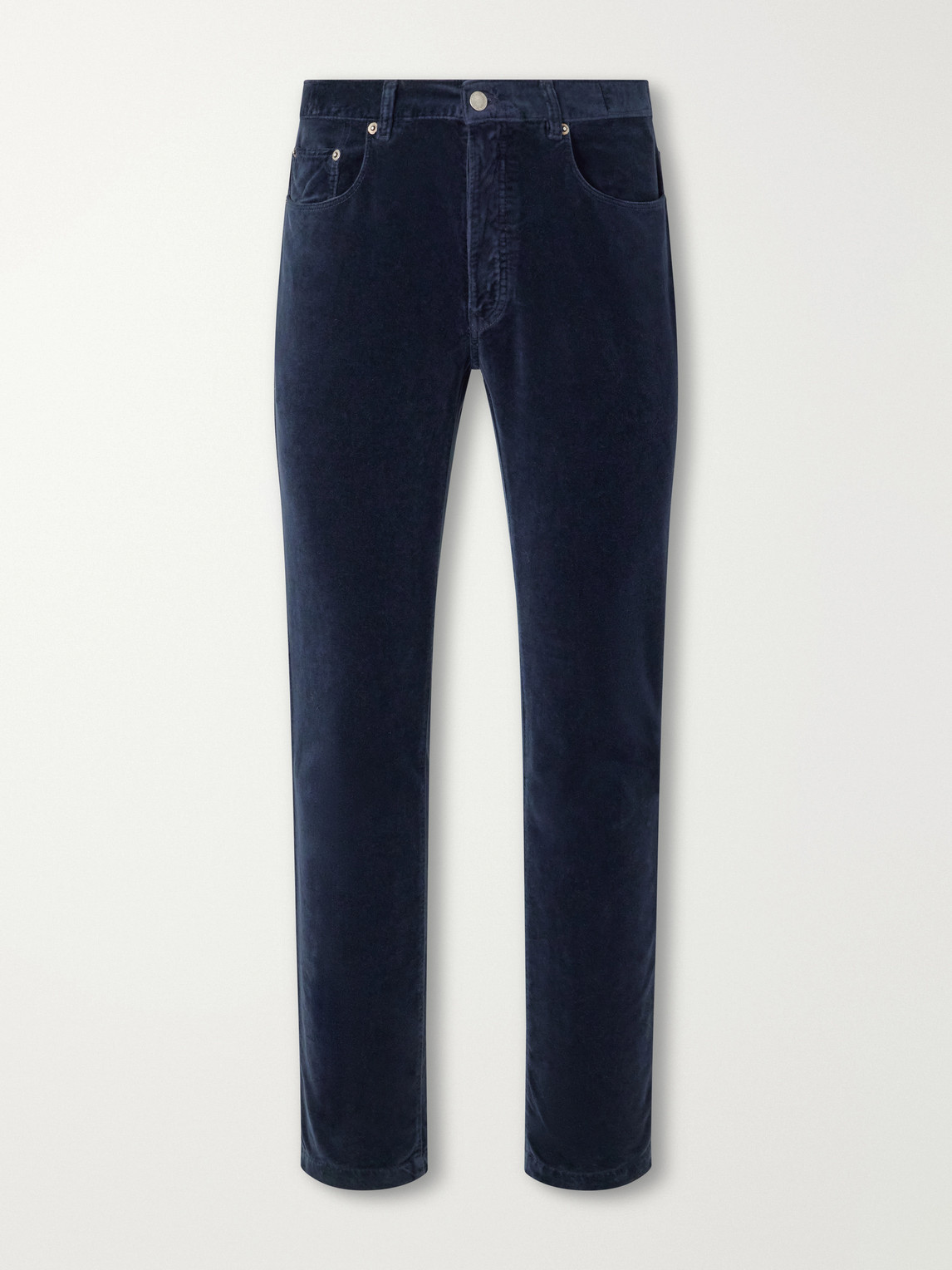 Massimo Alba Straight-leg Cotton-velvet Trousers In Blue