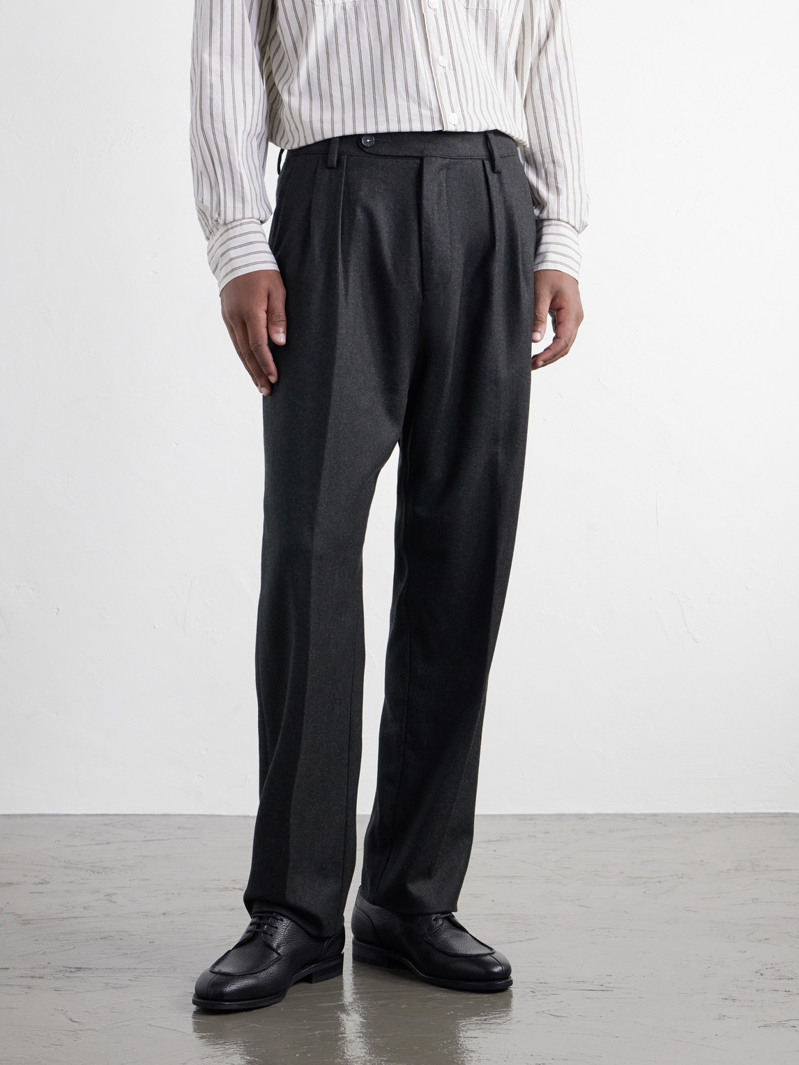 Stan Straight-Leg Pleated Virgin Wool Suit Trousers