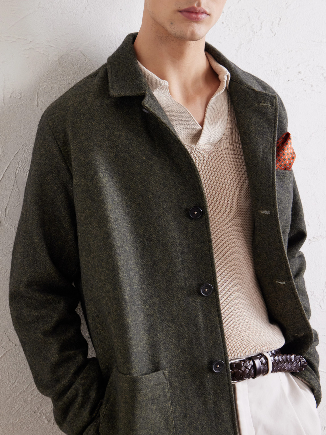 Florida Herringbone Wool And Cashmere-Blend Blazer