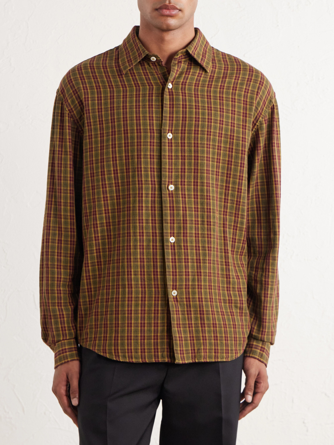 Boxy Checked Cotton Shirt