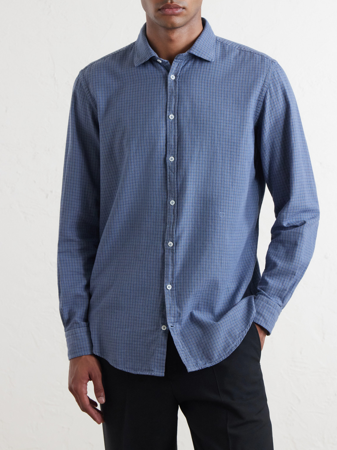 Canary Checked Cotton-Flannel Shirt