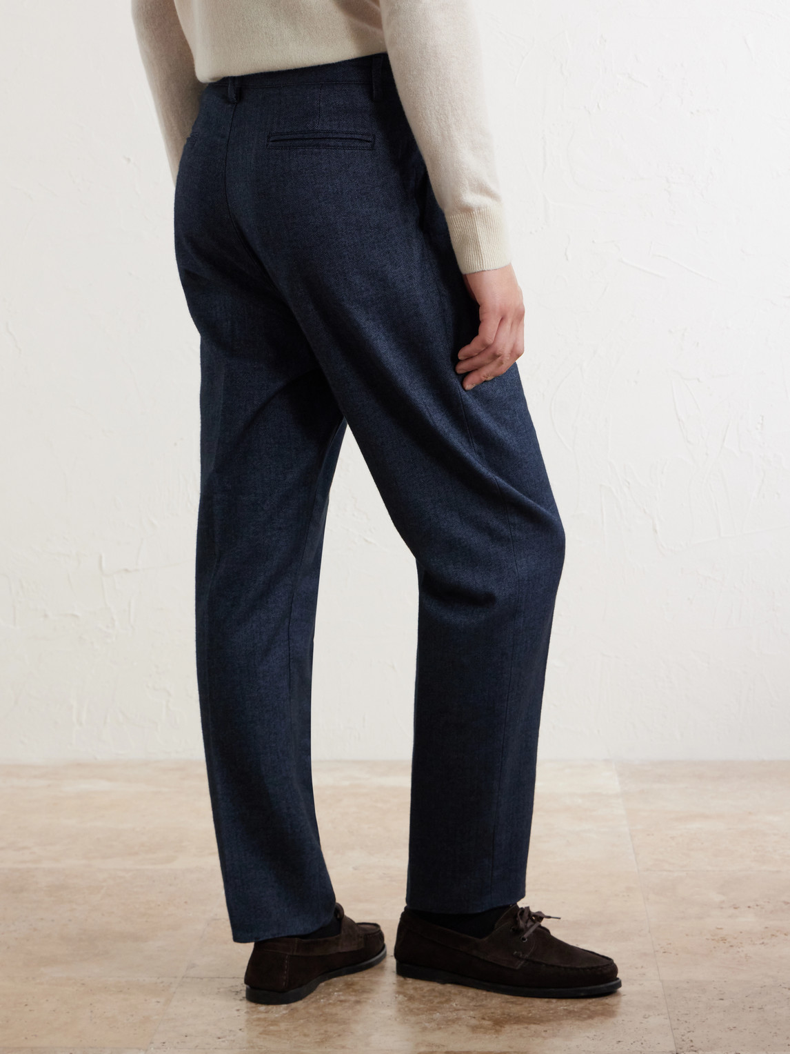 Stan Straight-Leg Pleated Cotton Trousers