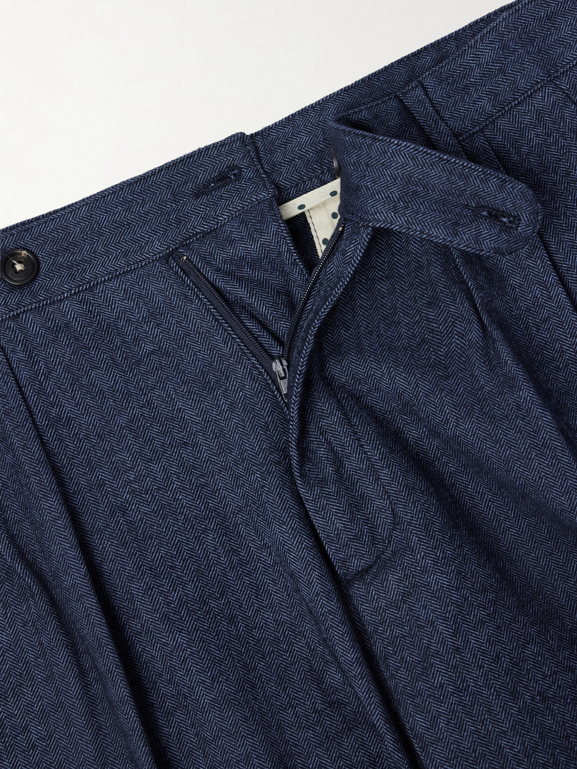 Stan Straight-Leg Pleated Cotton Trousers