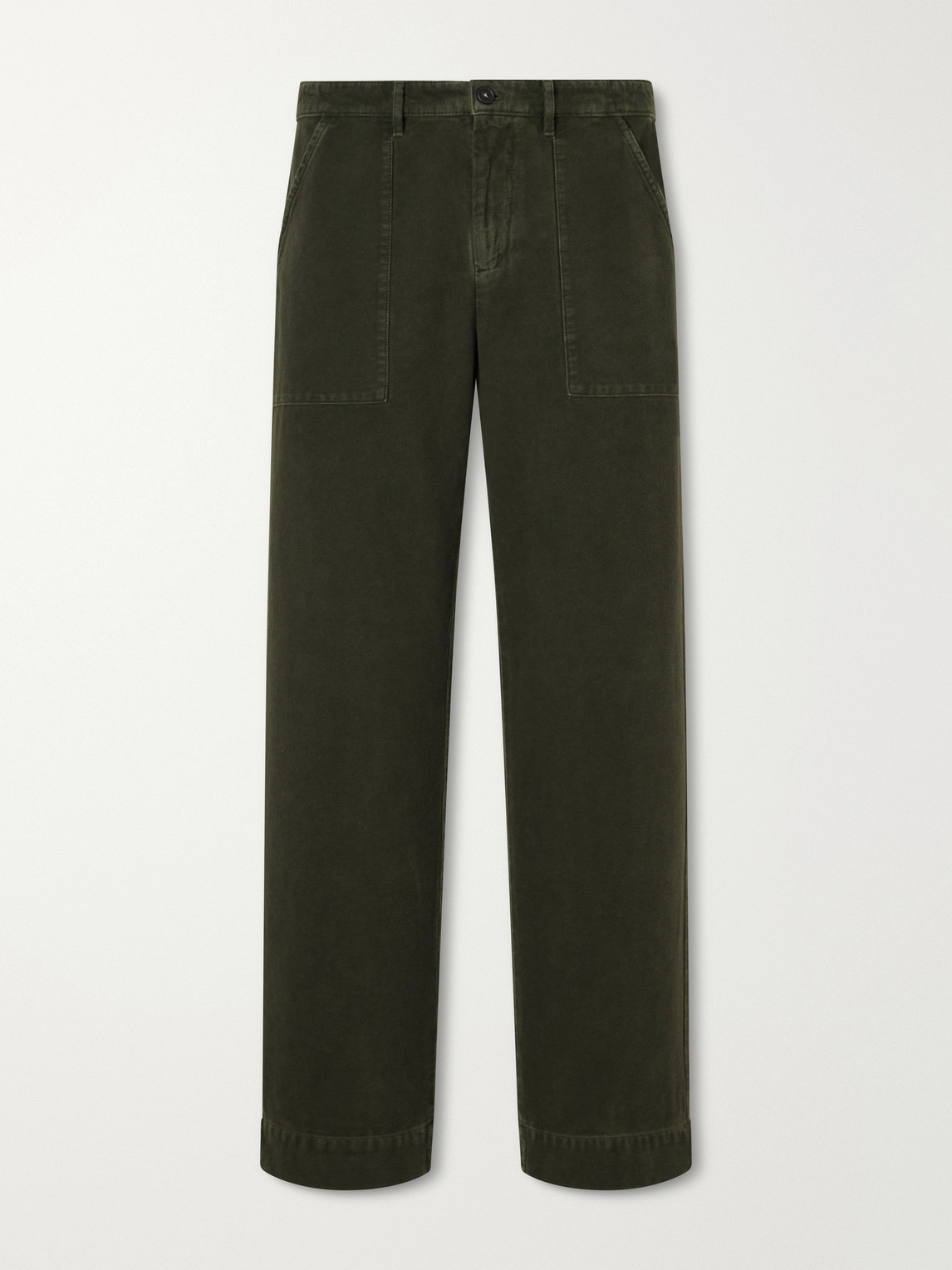 Massimo Alba New Regata Straight-leg Brushed Cotton Trousers In Green