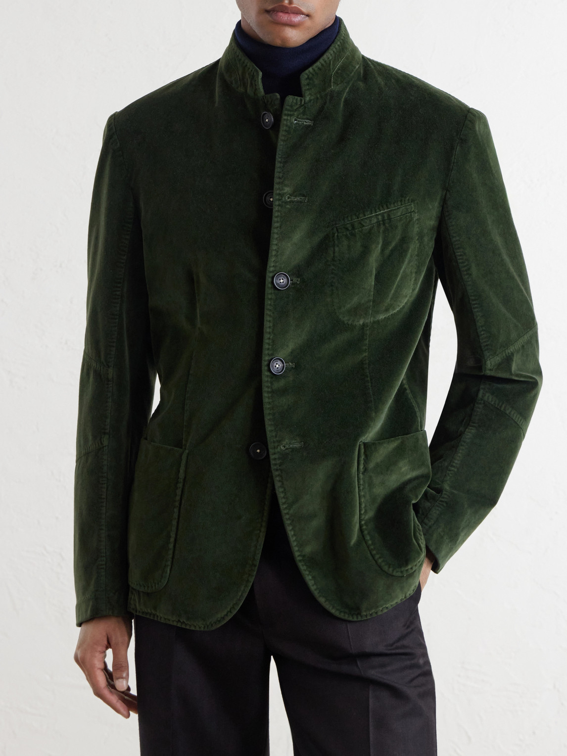 Massimo Alba Gstaad Panelled Cotton-Velvet Jacket - Men | Thumbnail 3