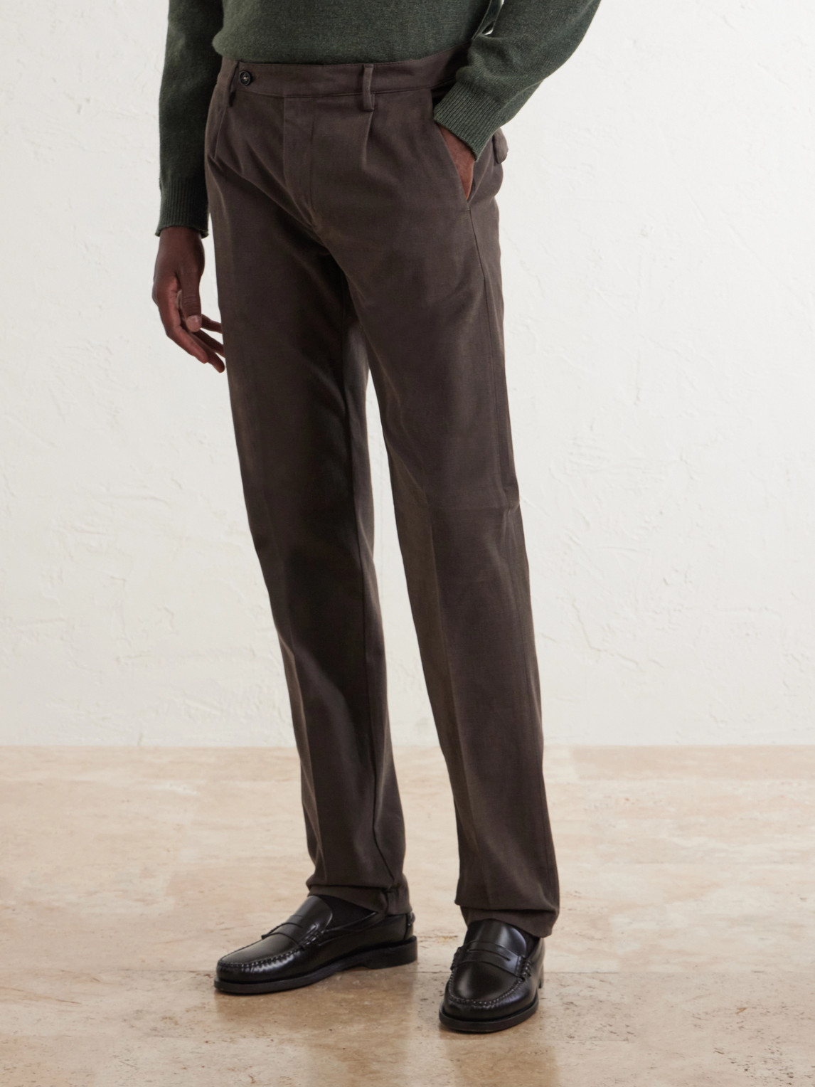 Ionio2 Straight-Leg Cotton-Blend Trousers
