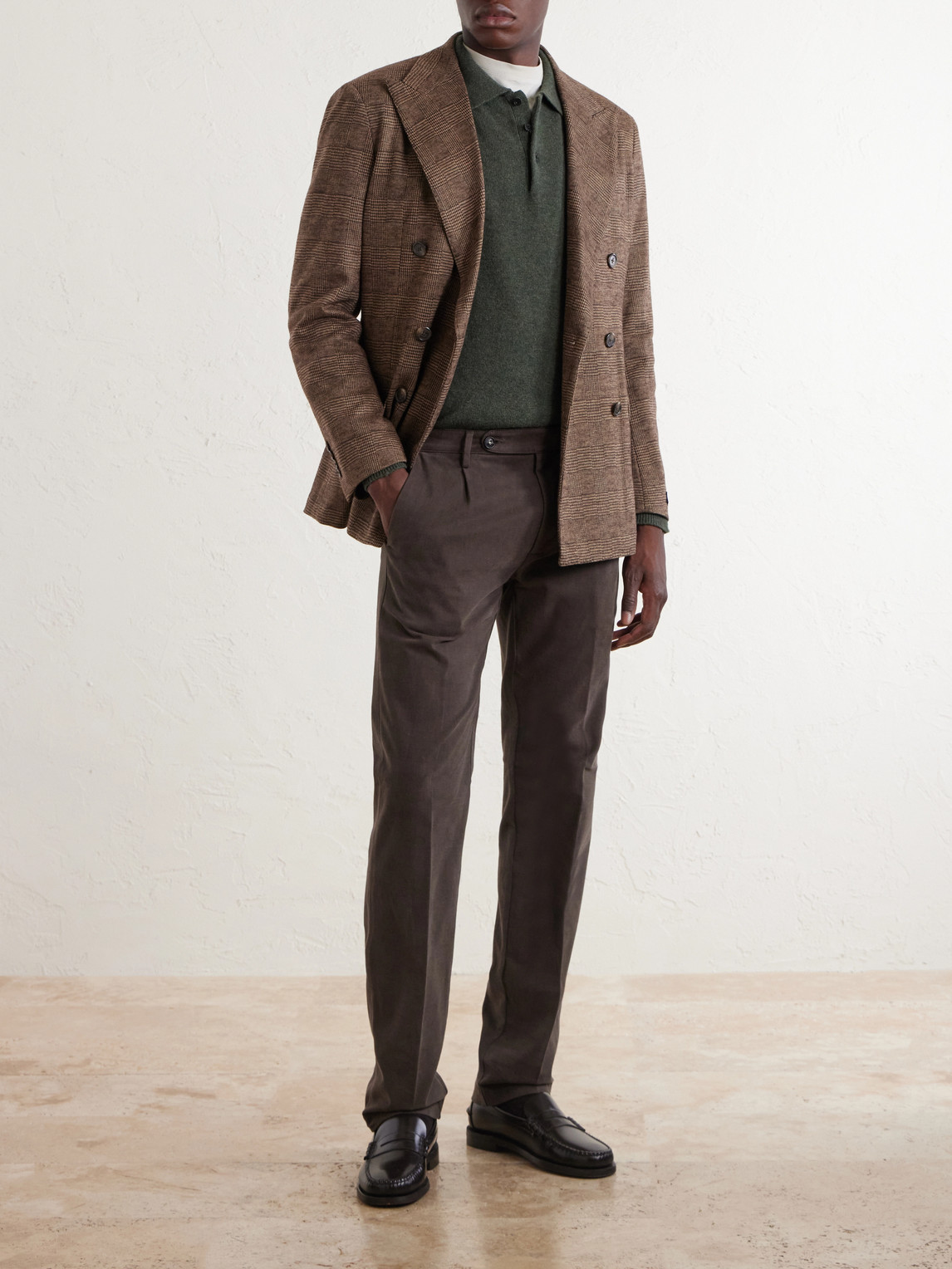 Ionio2 Straight-Leg Cotton-Blend Trousers