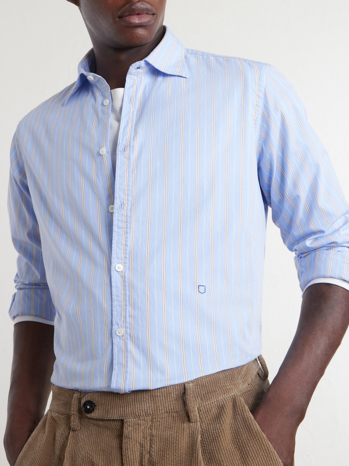 Genova Striped Cotton-Poplin Shirt