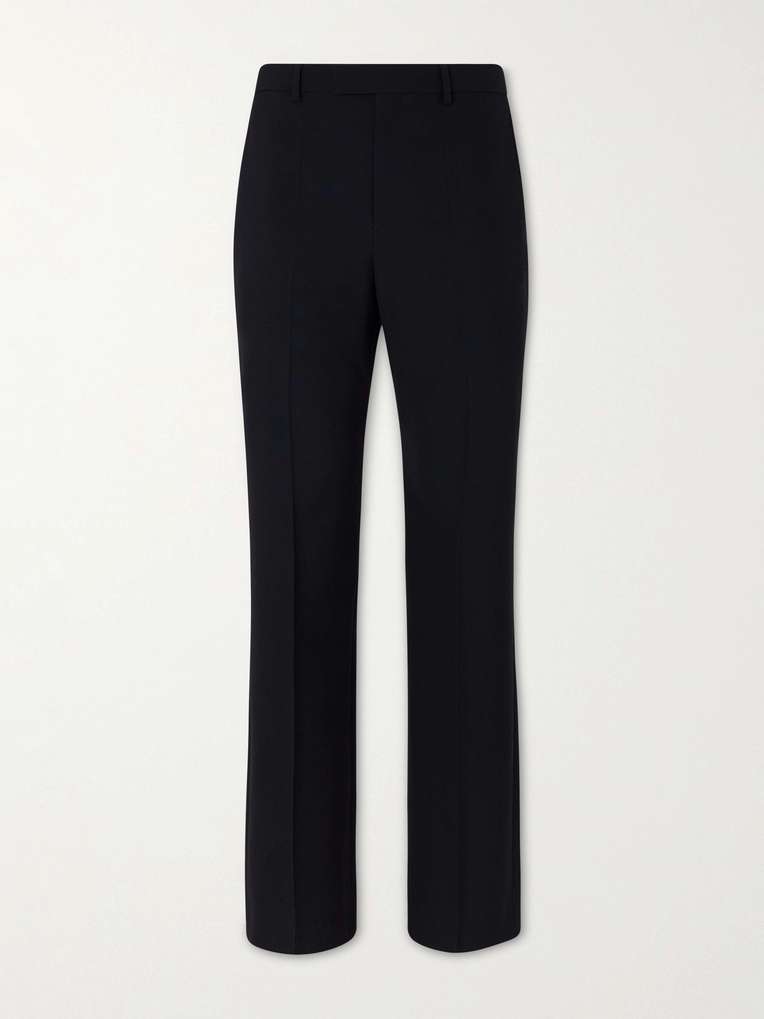Valentino Garavani — Straight-Leg Pleated Grain de Poudre Wool Trousers
