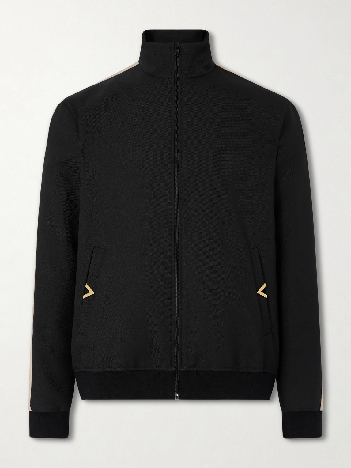 Valentino Logo-appliqued Drill Zip-up Sweatshirt In Black