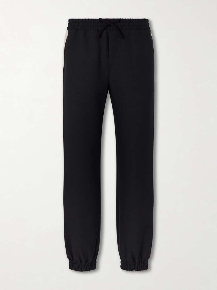 Valentino Garavani — Tapered Logo-Appliqued Striped Drill Sweatpants