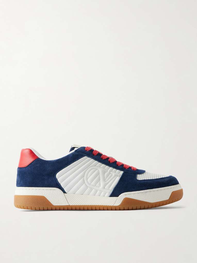Valentino Garavani — Sparry Leather and Suede Sneakers