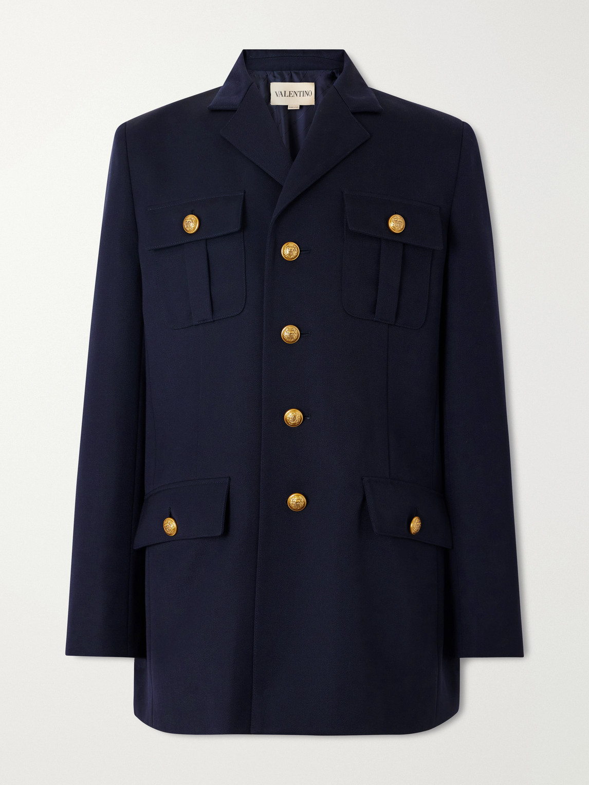 Valentino Garavani Sahariana Embellished Virgin Wool Jacket IT 48