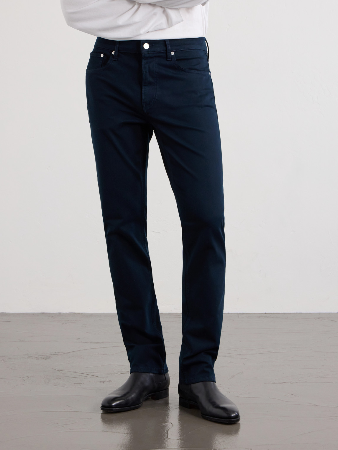 Straight-Leg Twill Trousers