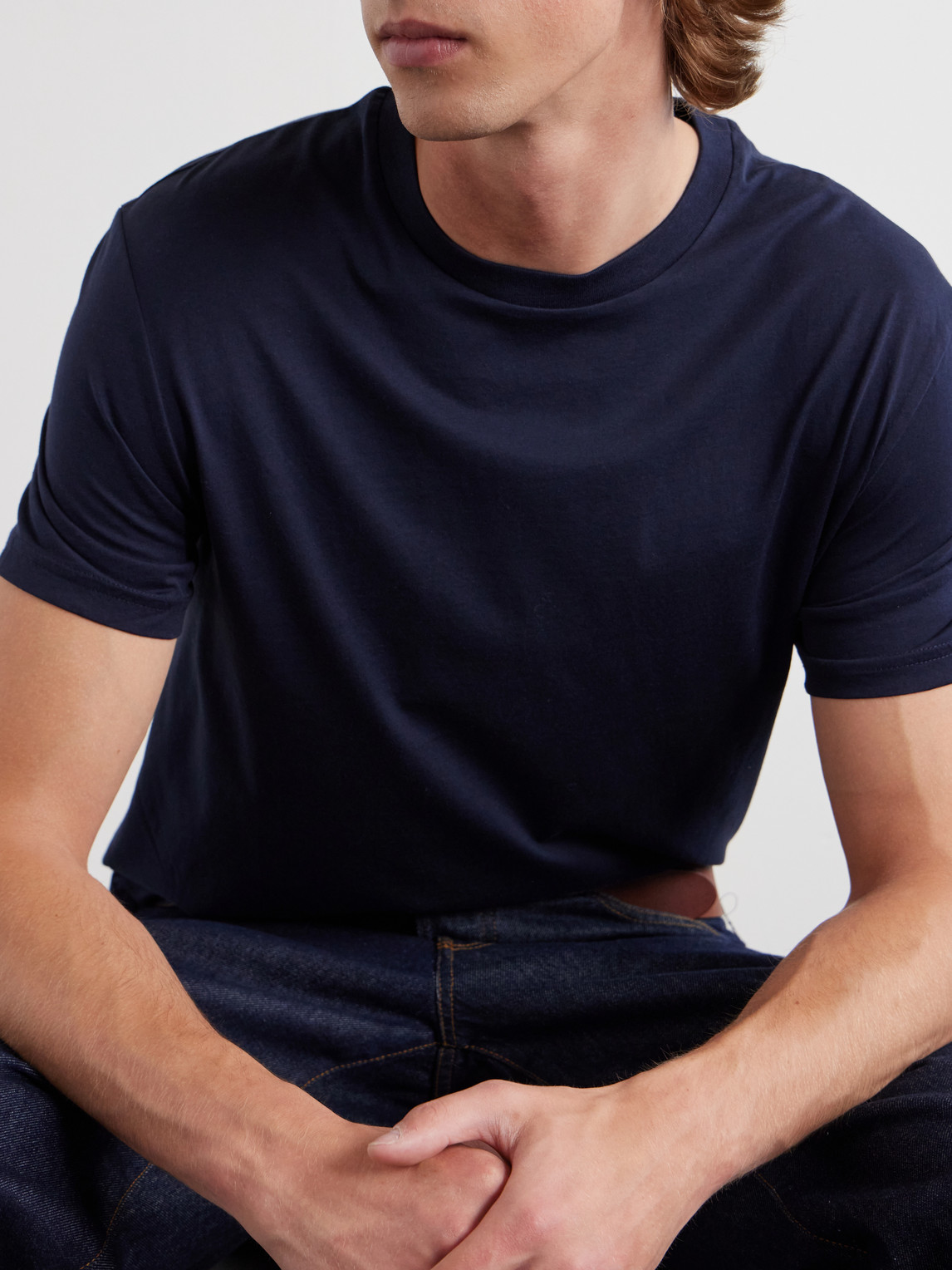 Frame Supima Cotton-jersey T-shirt In Blue