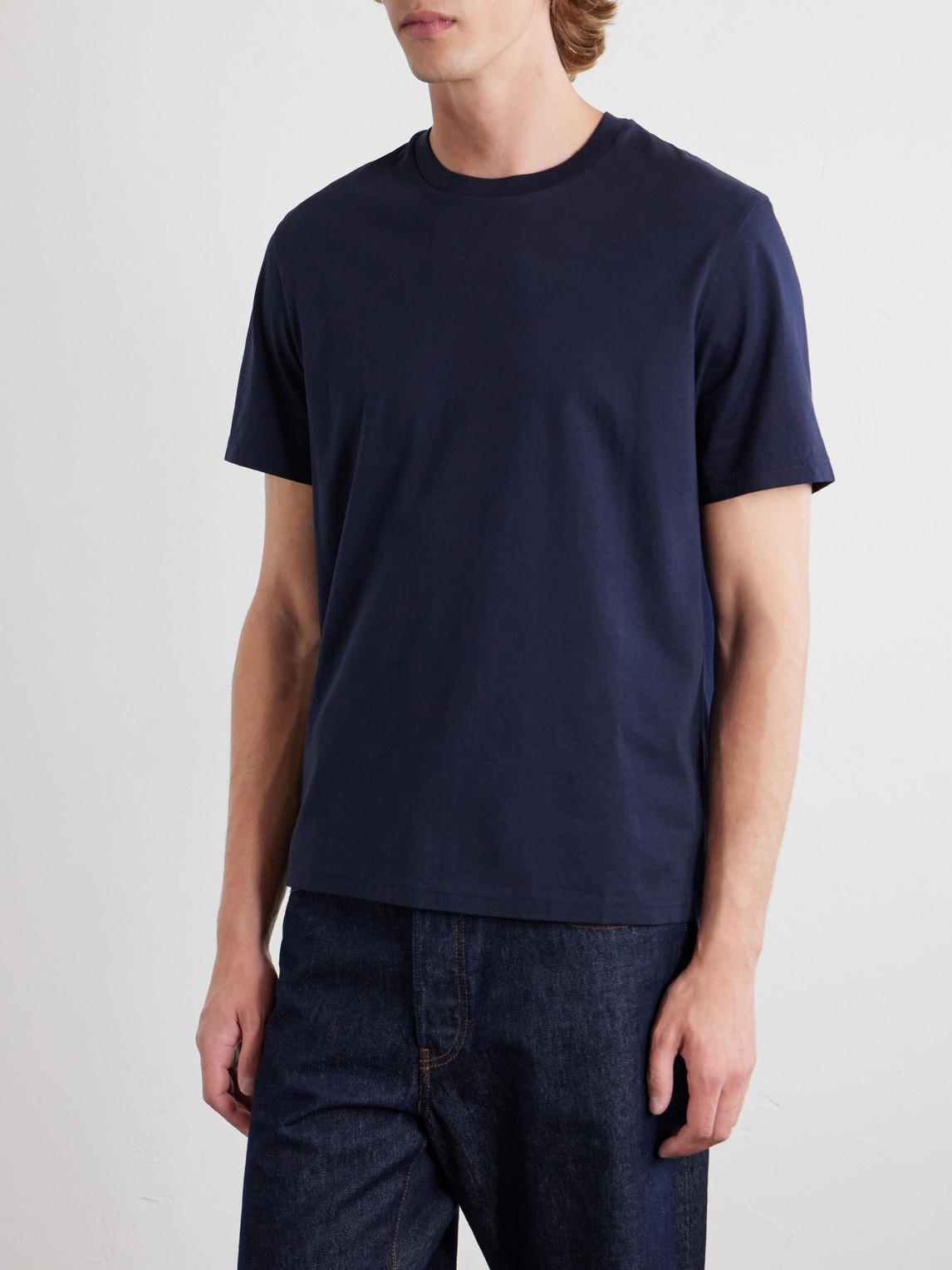 Frame Supima Cotton-jersey T-shirt In Blue