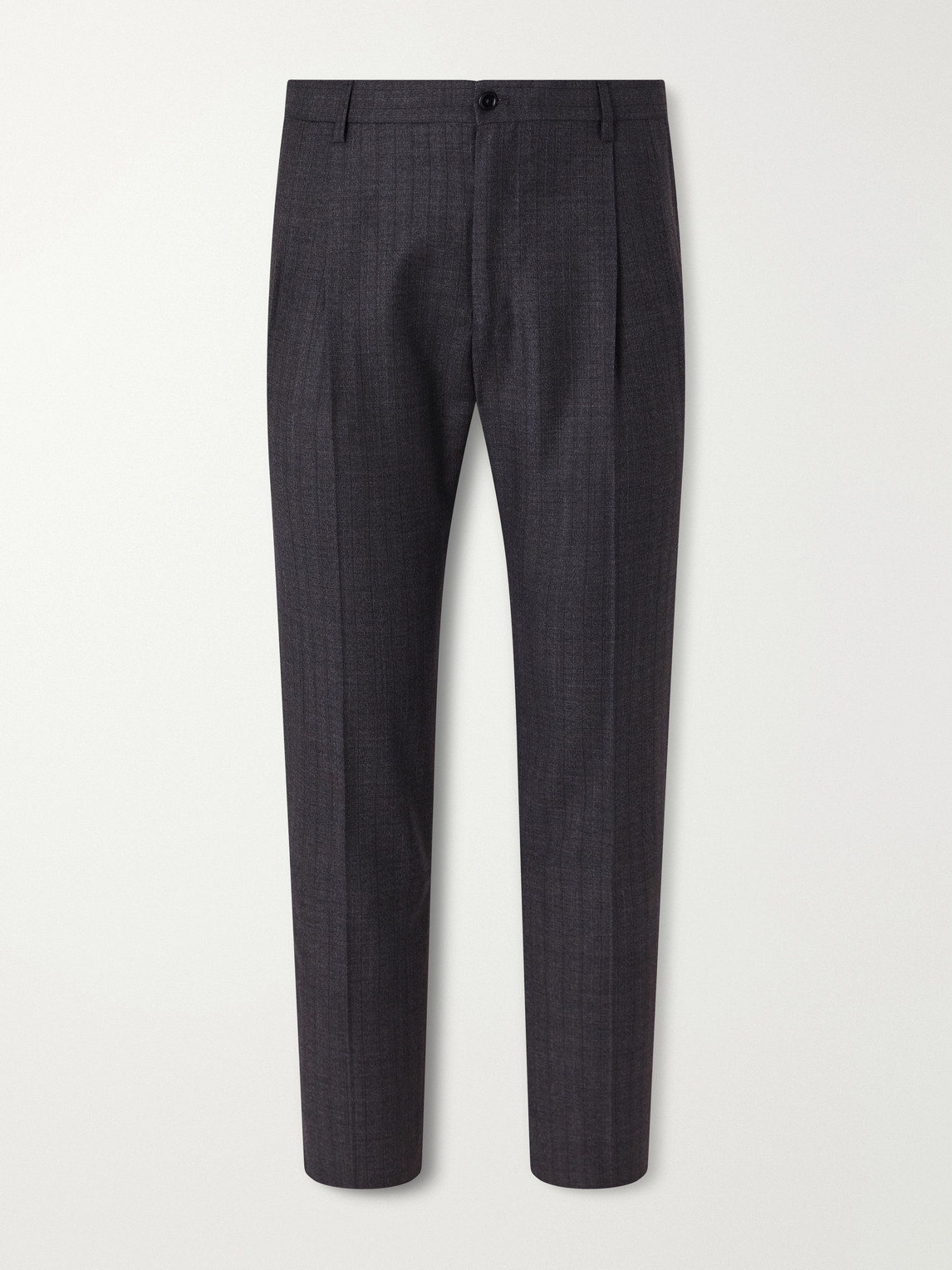 Dolce & Gabbana Straight-Leg Pleated Pinstriped Virgin Wool Trousers - Men