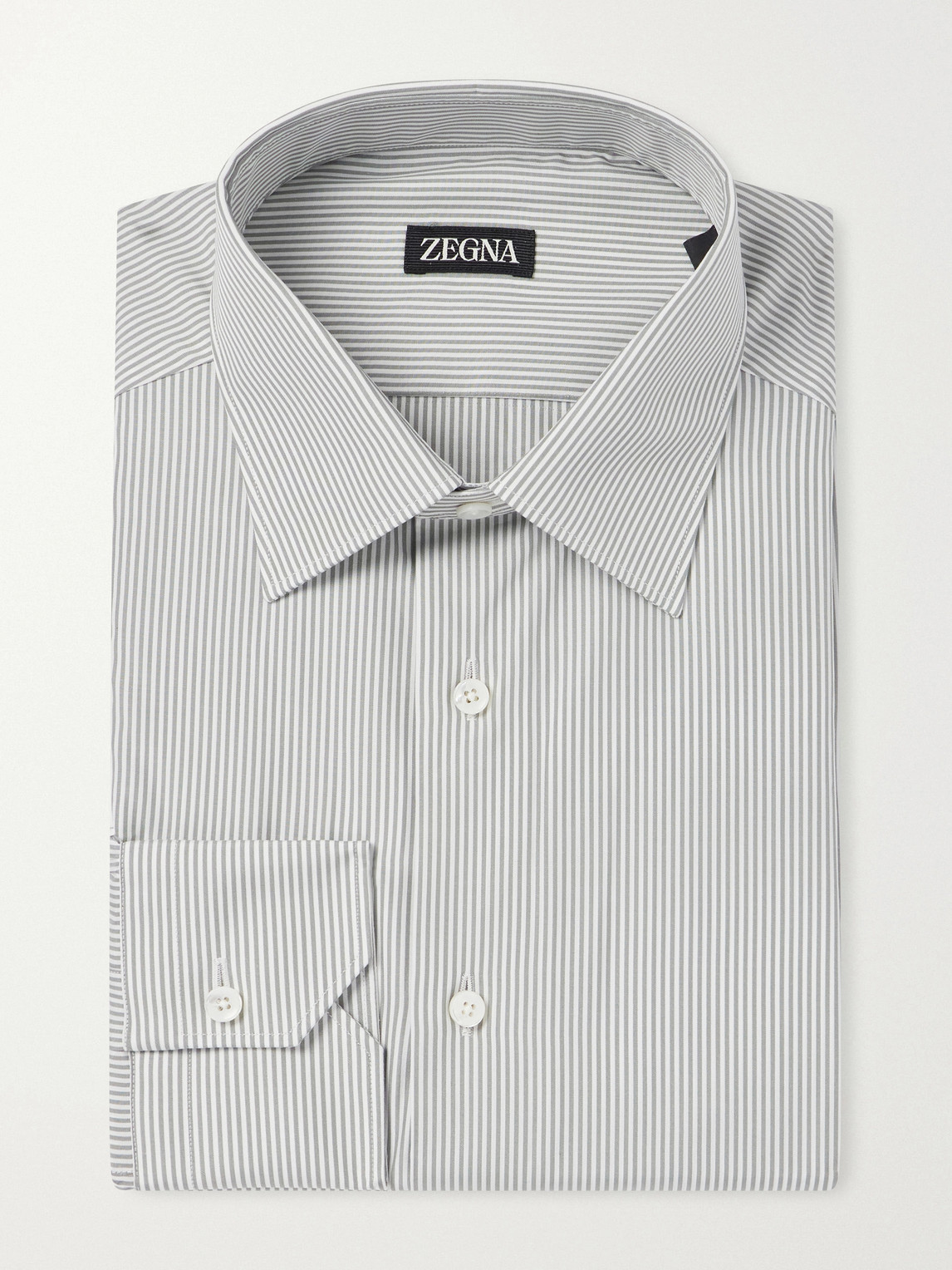 Trofeo Classic-Collar Striped Cotton-Poplin Shirt