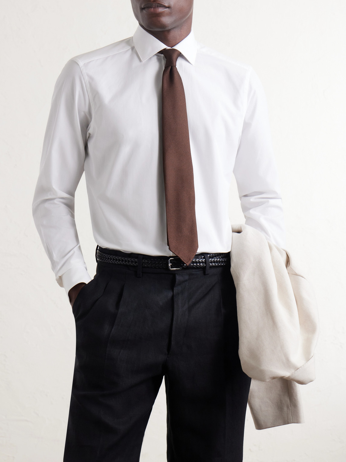 Trofeo Cutaway-Collar Cotton-Poplin Shirt