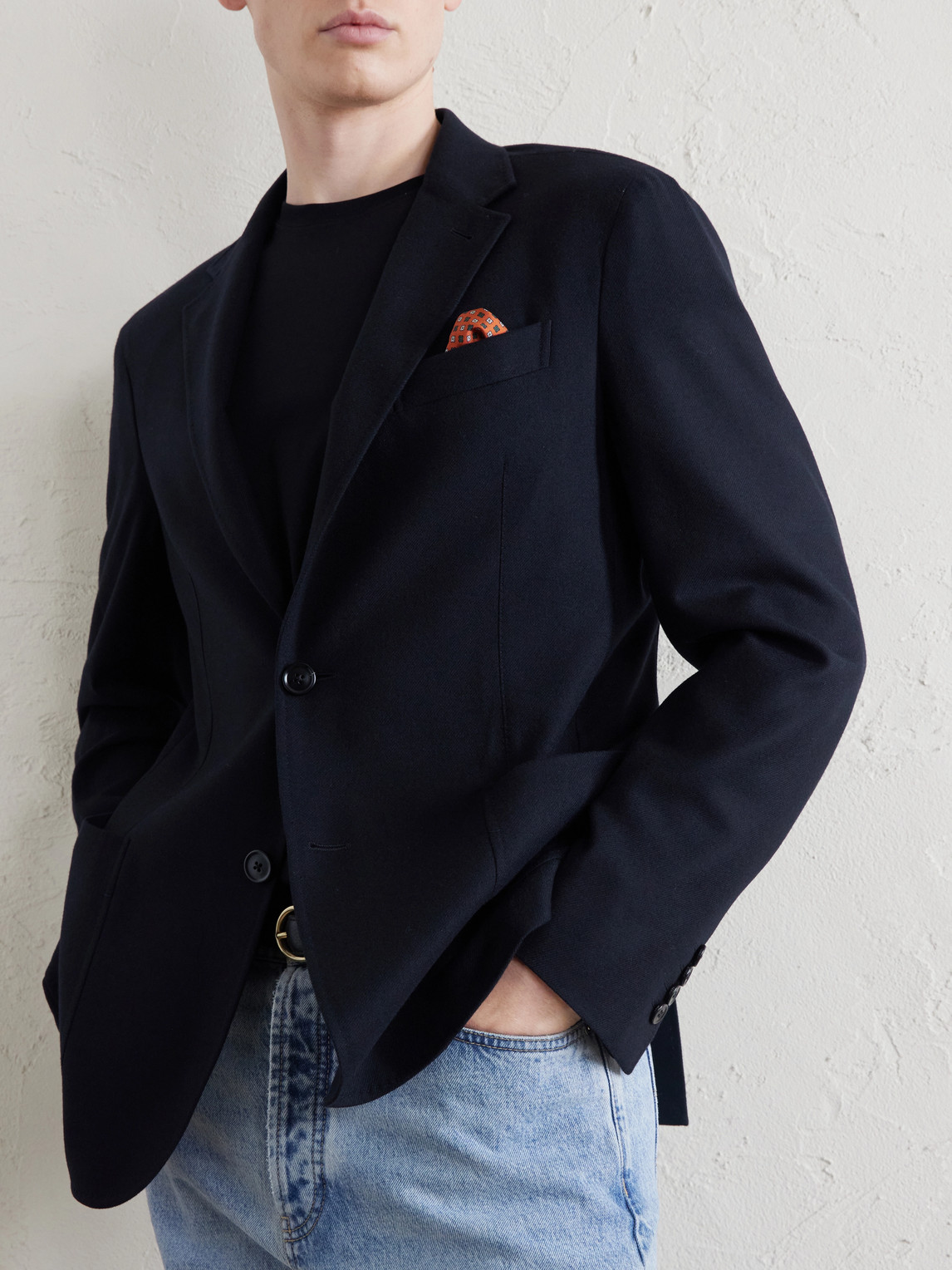 And Cashmere-Blend Twill Blazer