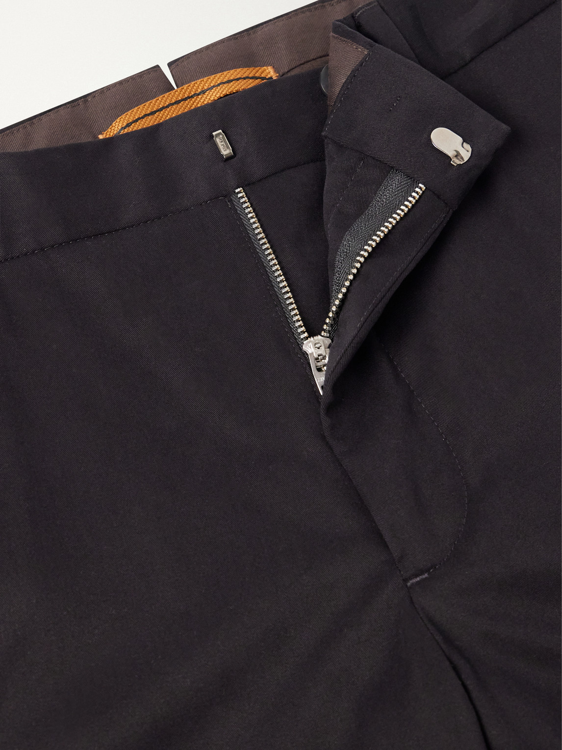 Straight-Leg Stretch Cotton-Twill Trousers