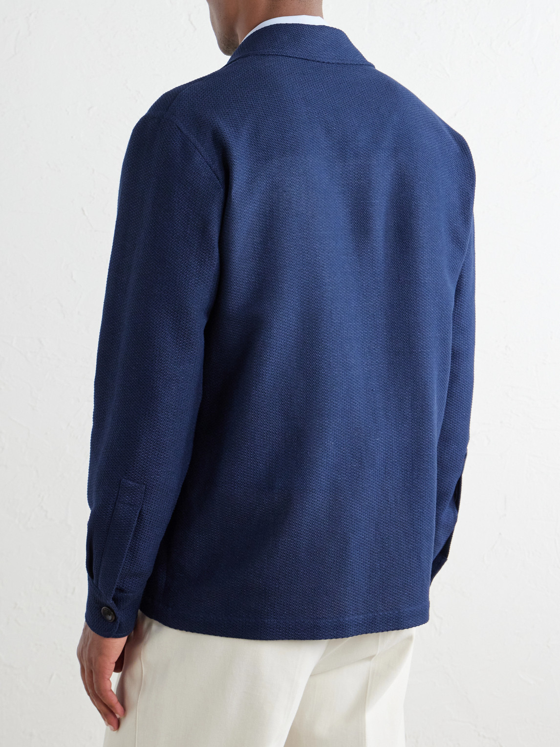 Purple Label - Cotton-Blend Waffle-Knitted Blazer