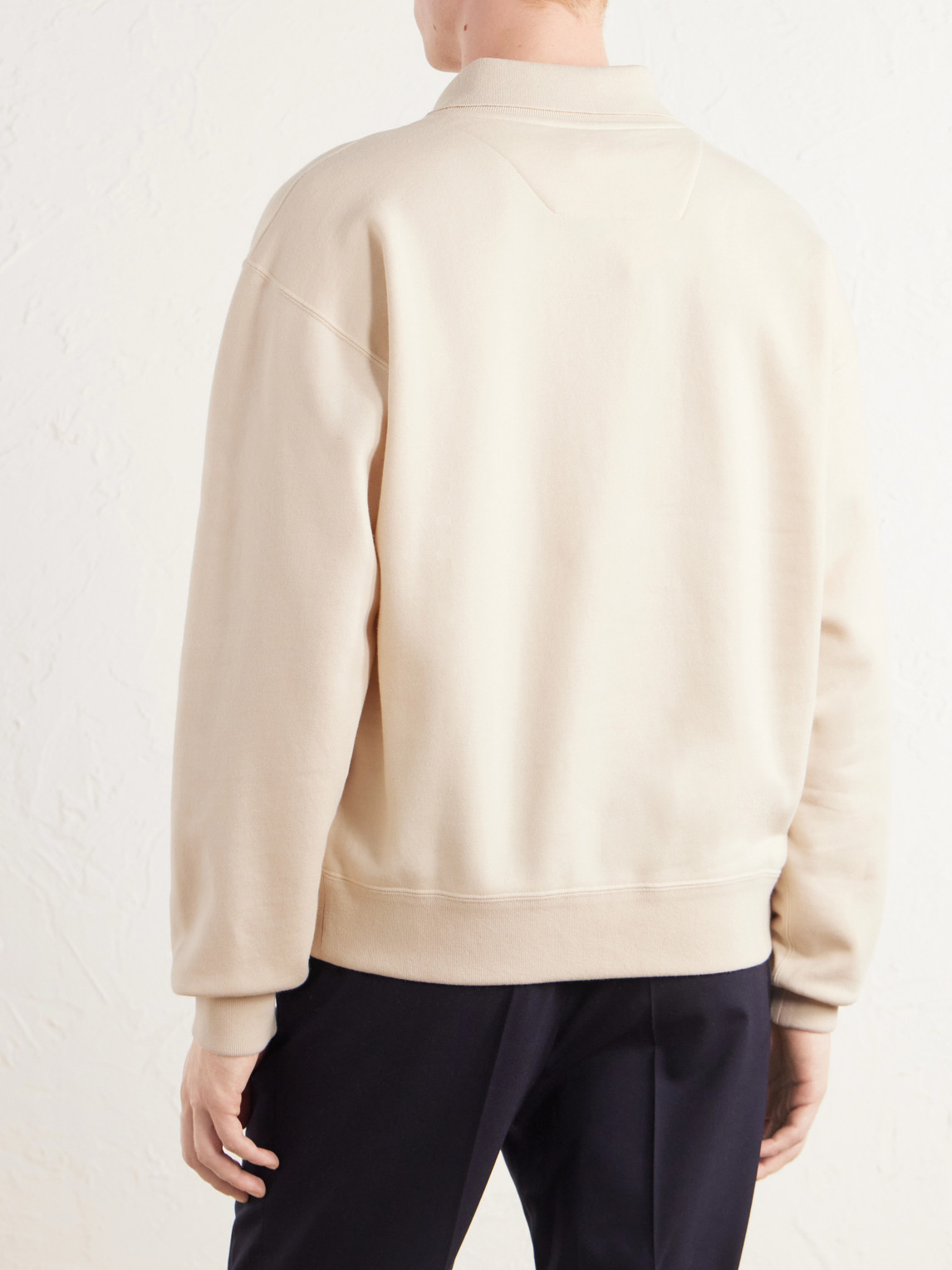 Purple Label - Logo-Embroidered Cotton-Jersey Polo Sweatshirt