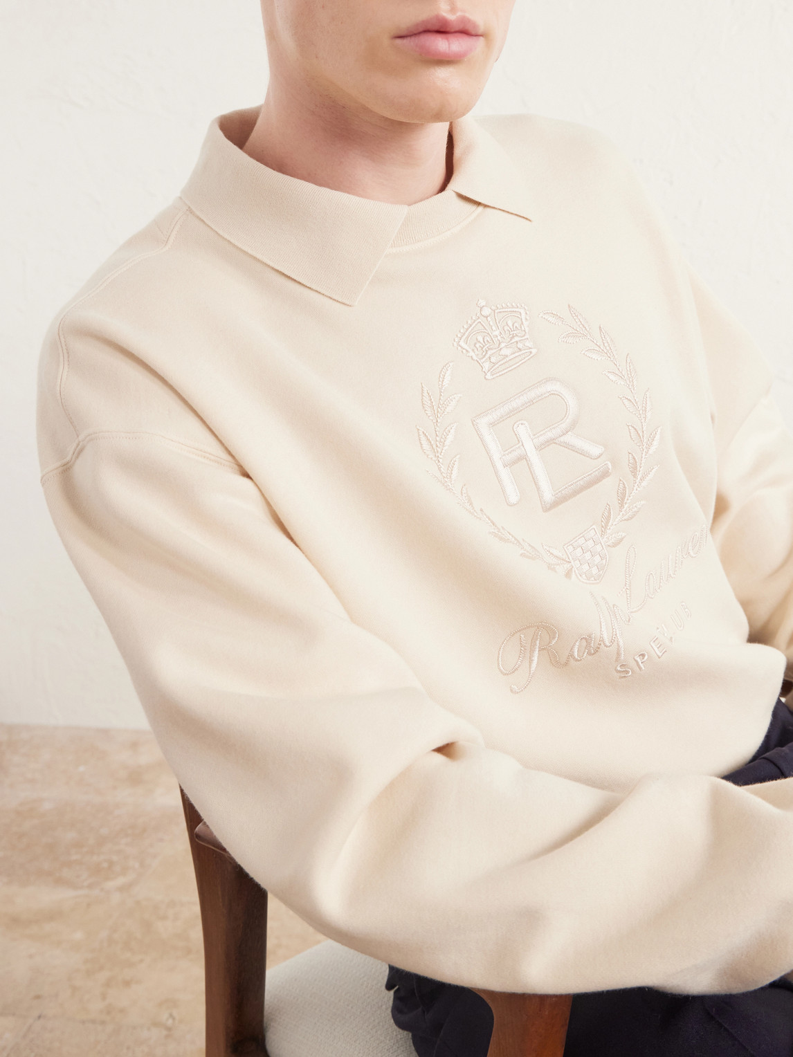 Purple Label - Logo-Embroidered Cotton-Jersey Polo Sweatshirt