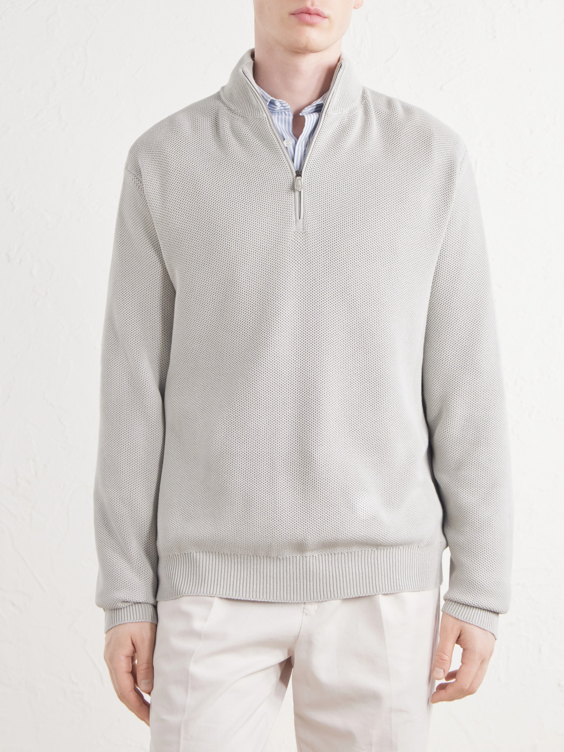Purple Label - Silk And Cotton-Blend Half-Zip Sweater