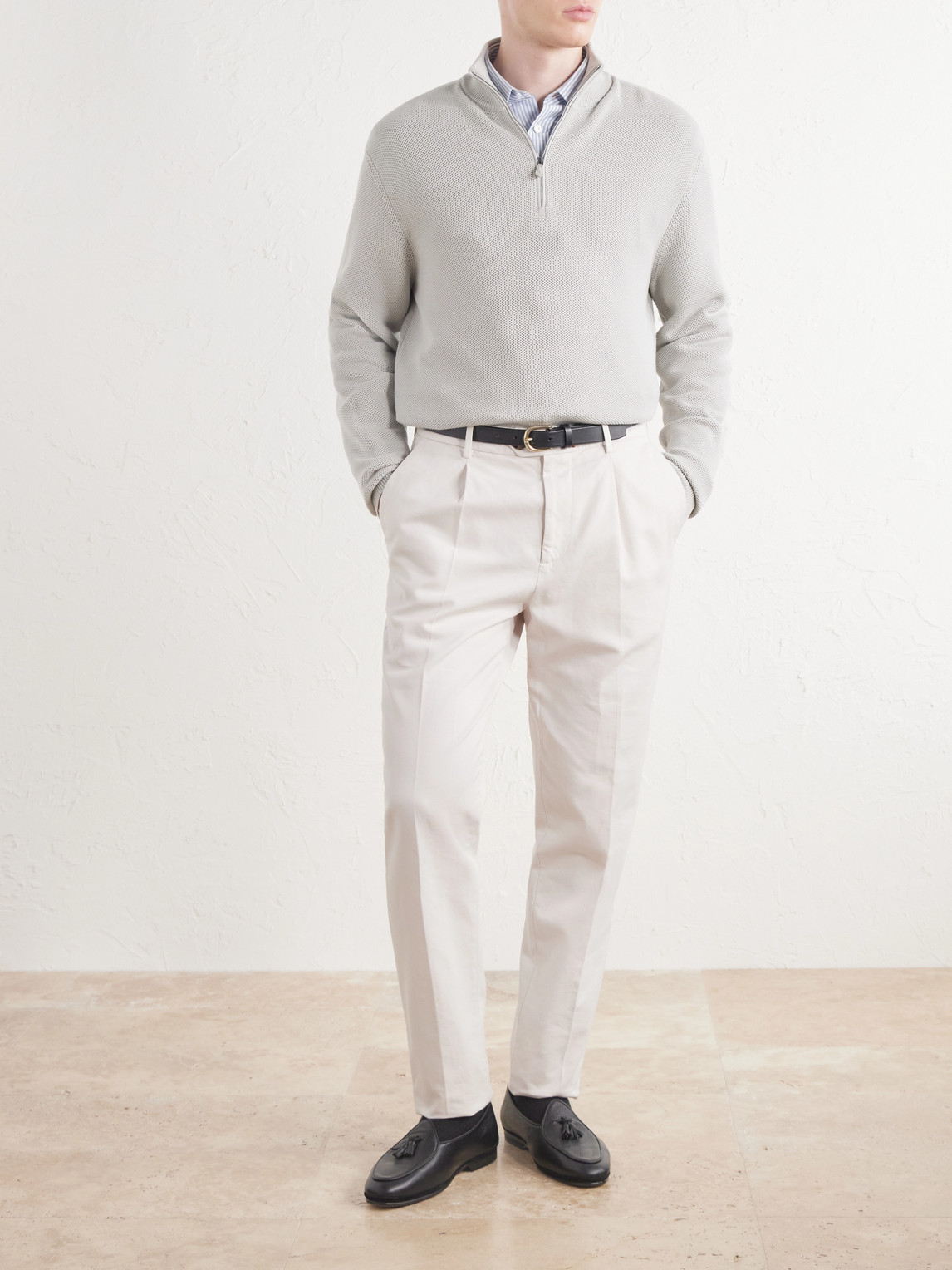 Purple Label - Silk And Cotton-Blend Half-Zip Sweater