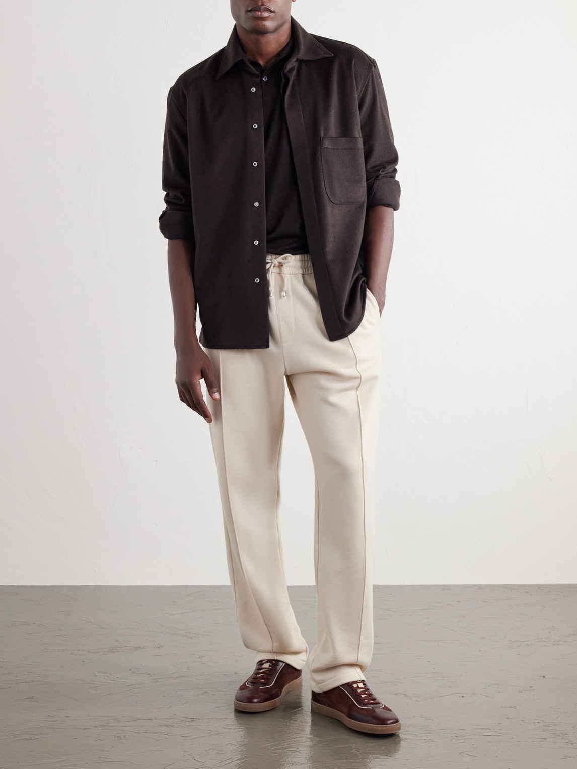 Purple Label - Cotton And Cashmere-Blend Drawstring Sweatpants