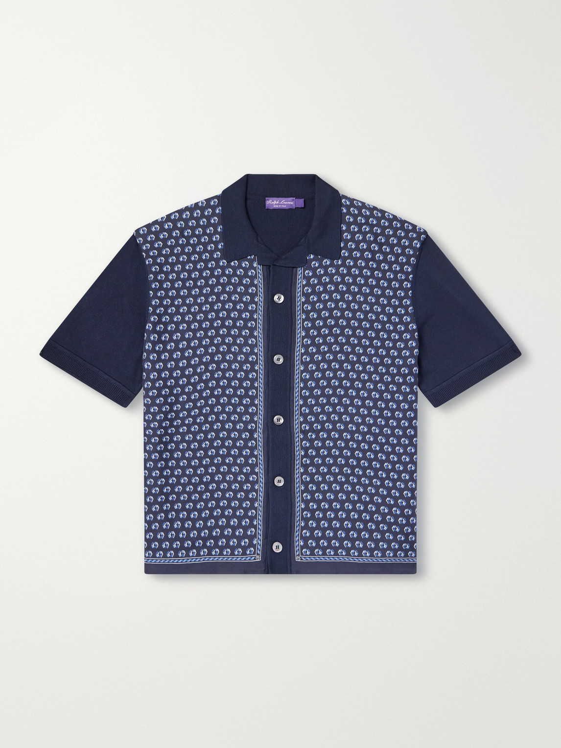 Purple Label - Camp-Collar Printed Silk And Cotton-Blend Twill Shirt