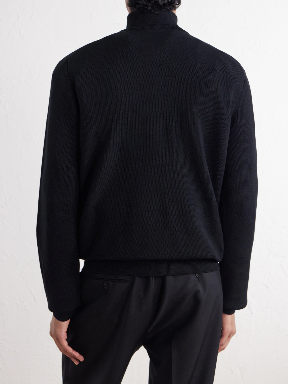Purple Label - Wool-Piqué Half-Zip Sweater