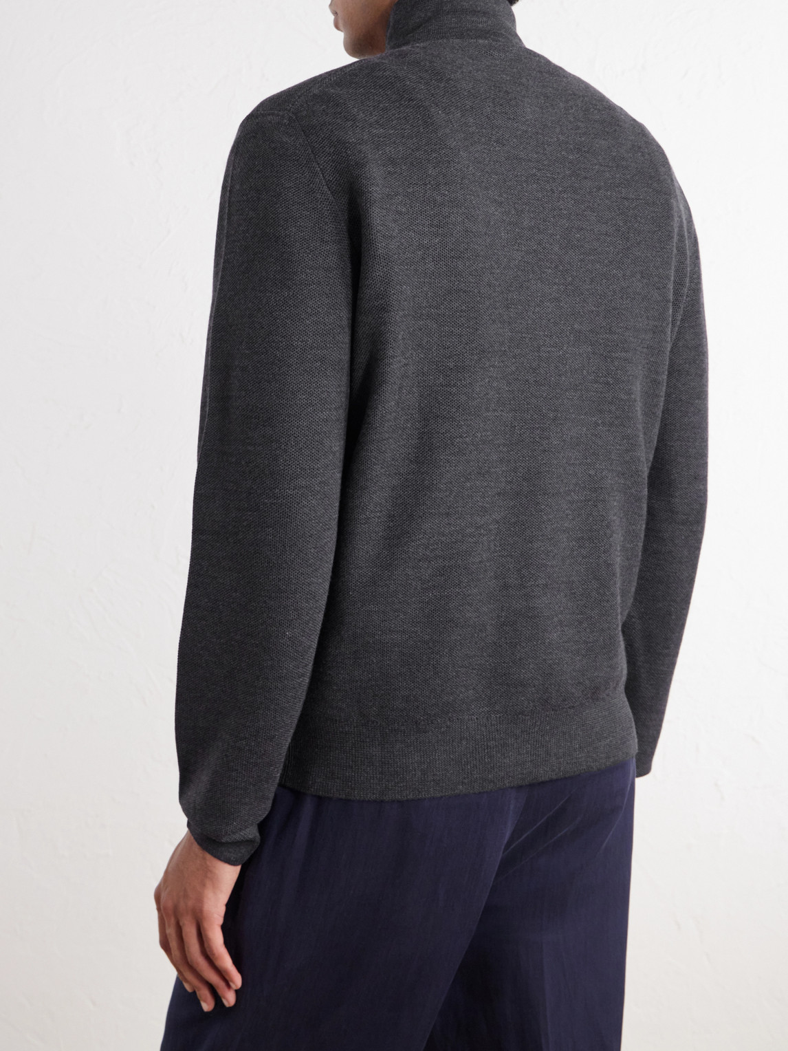 Purple Label - Wool-Piqué Half-Zip Sweater