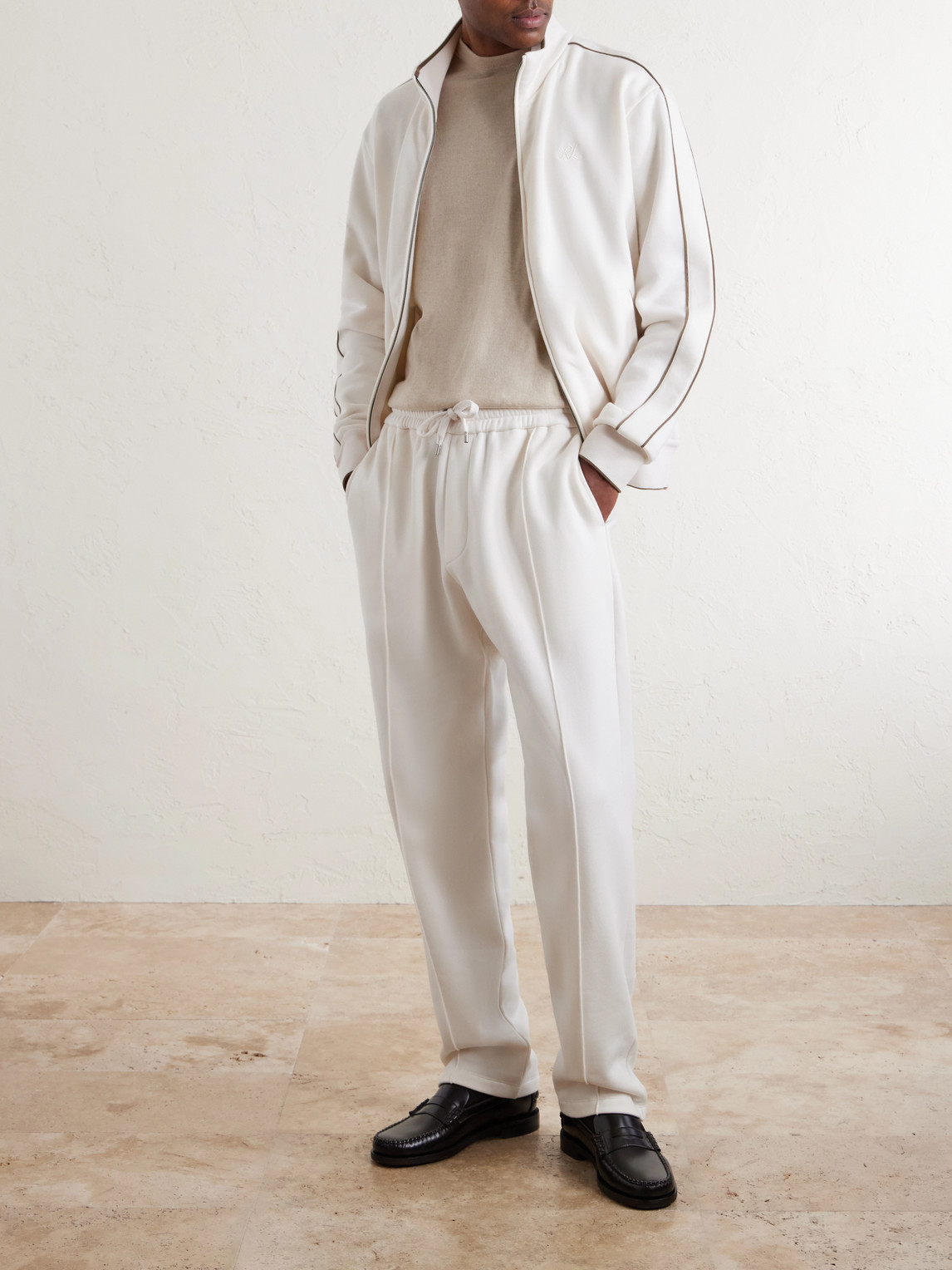 Purple Label - Wimbledon Straight-Leg Embroidered Cotton And Cashmere-Blend Sweatpants