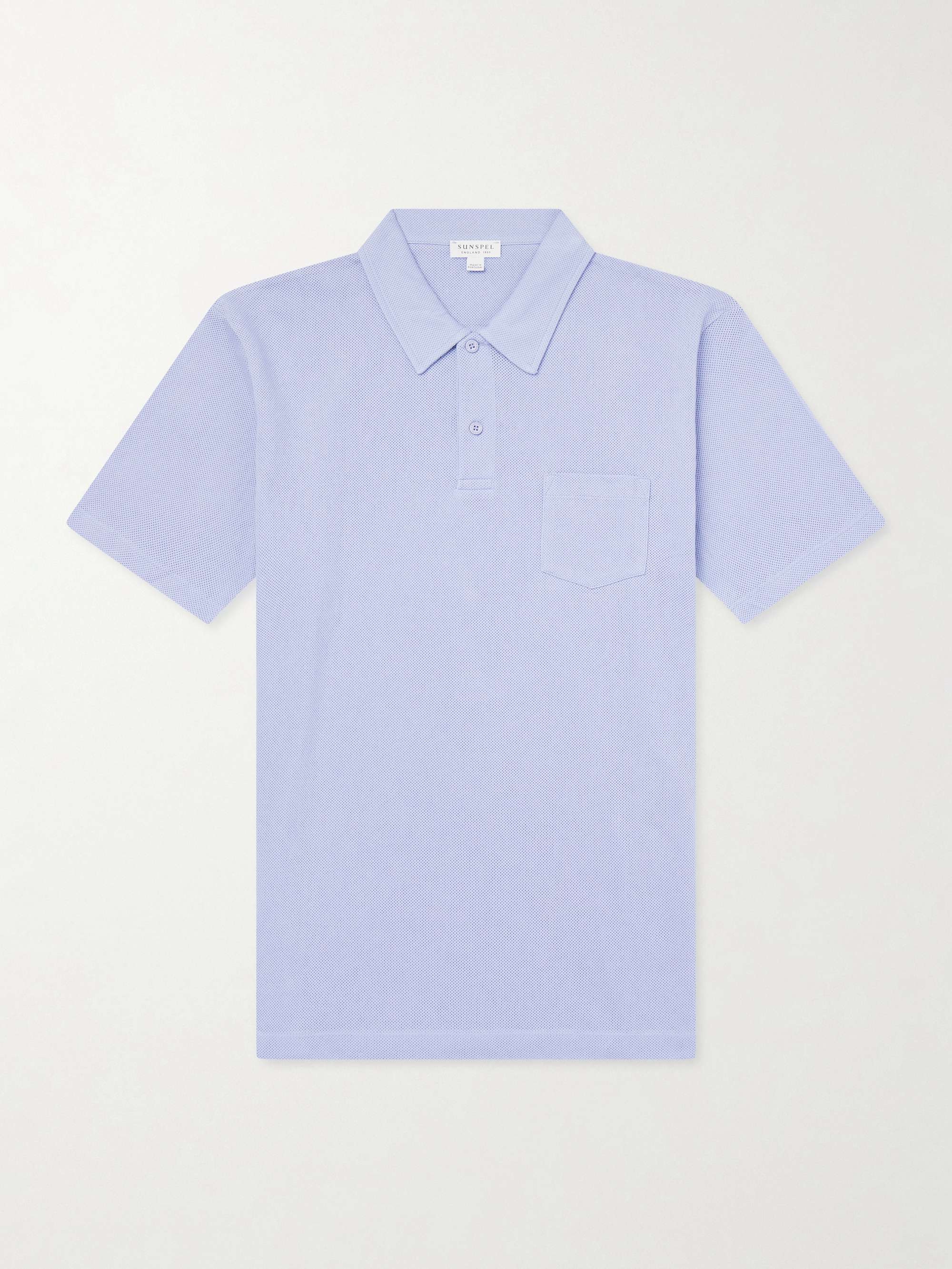 SUNSPEL Riviera Slim-Fit Cotton-Mesh Polo Shirt