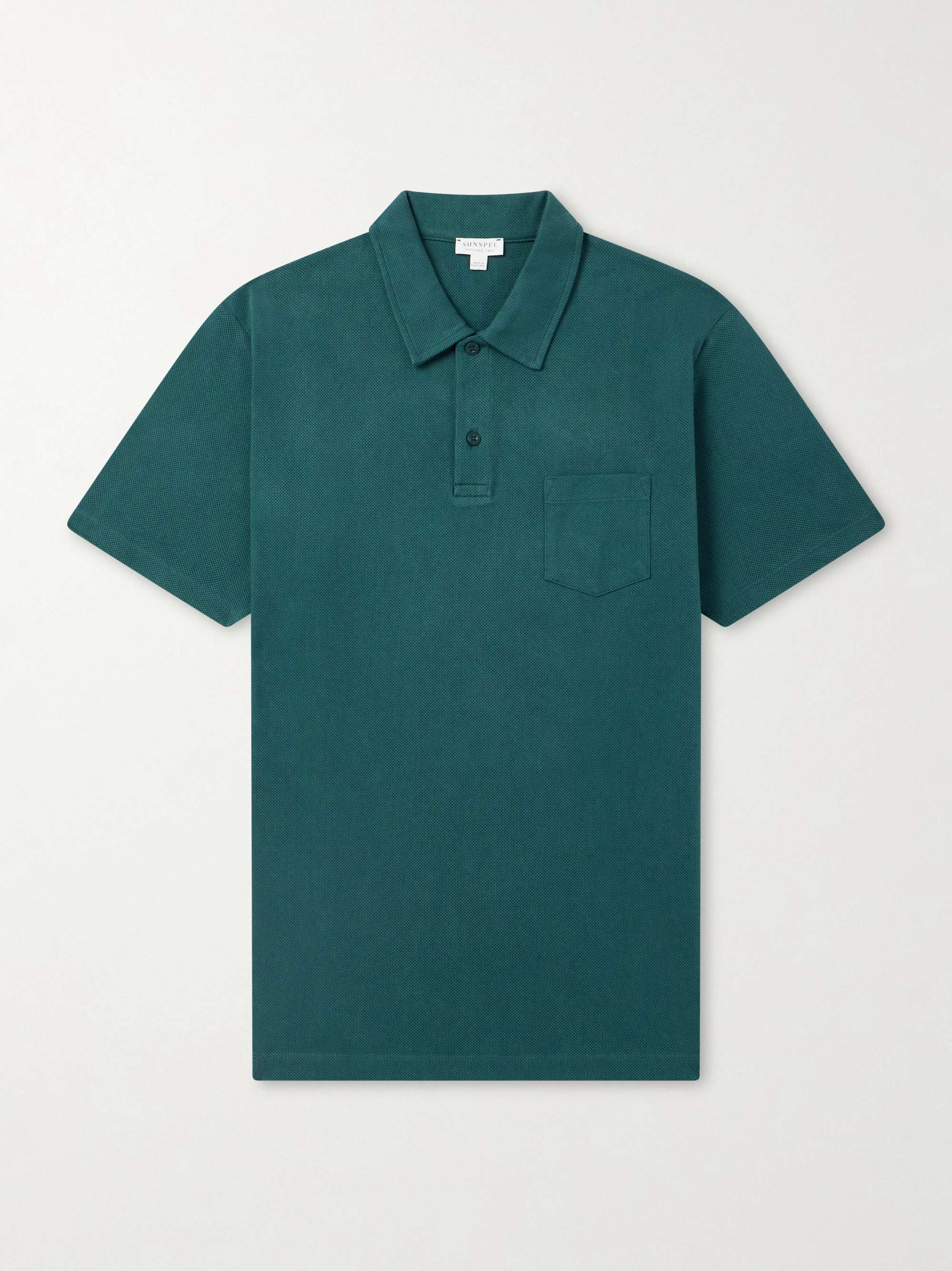 SUNSPEL Riviera Slim-Fit Cotton-Mesh Polo Shirt