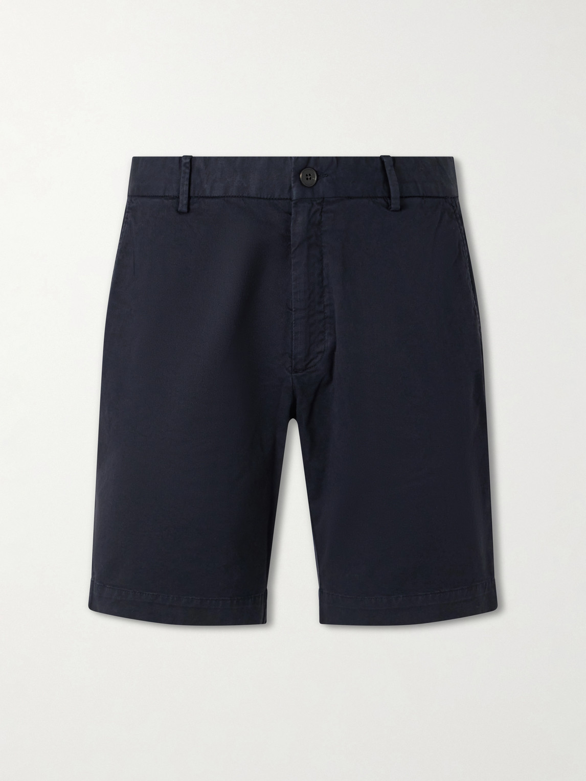 Sunspel Straight-leg Garment-dyed Cotton-blend Twill Chino Shorts In Blue