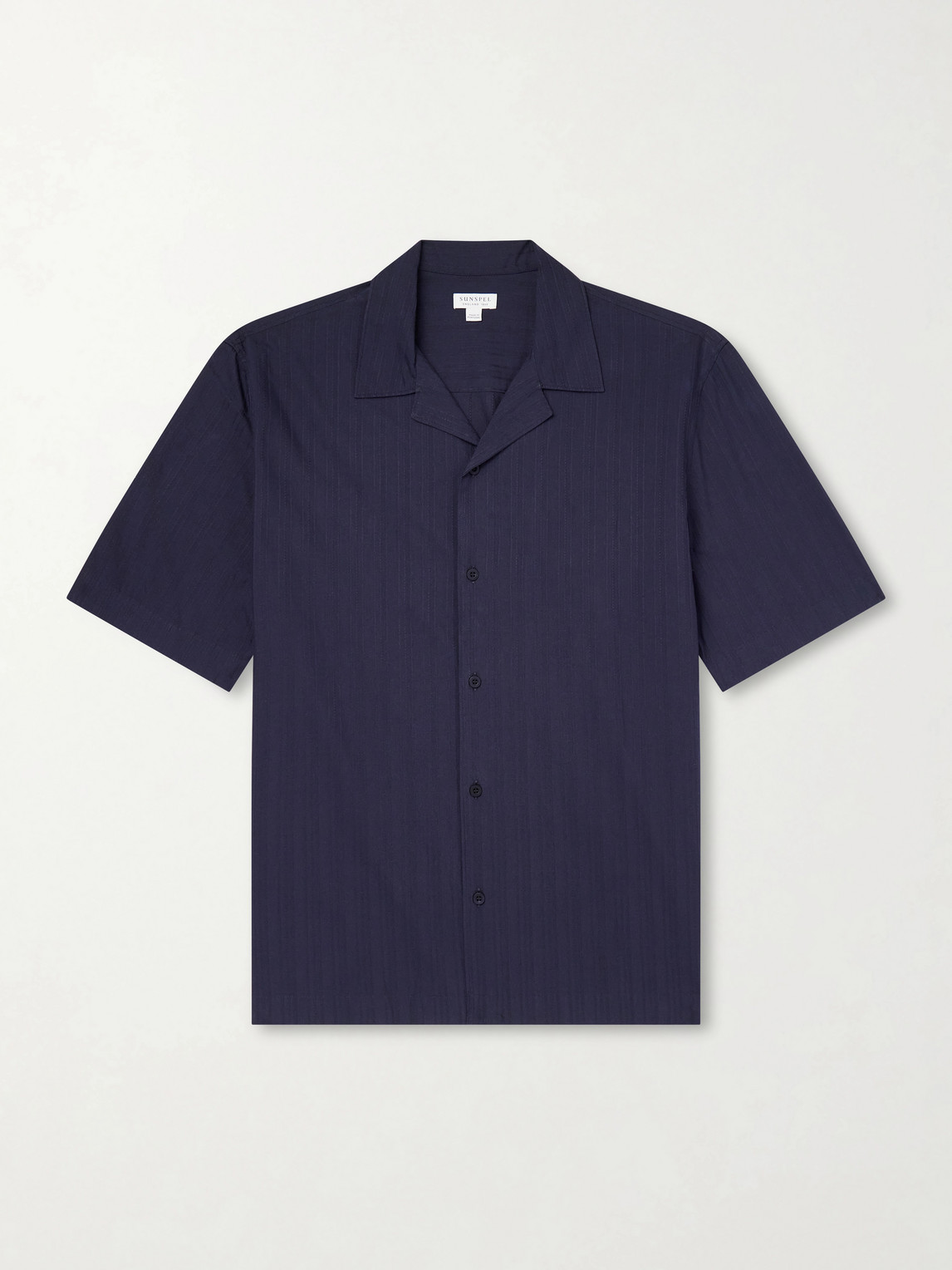 Sunspel Camp-Collar Textured-Cotton Shirt - Men
