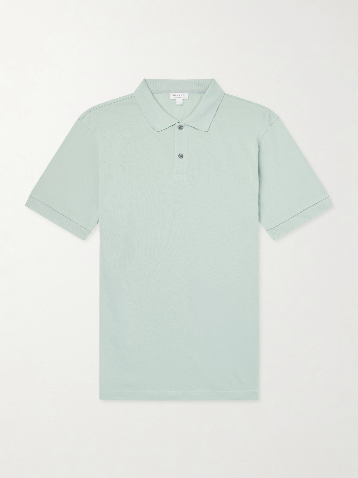 Sunspel Pima Cotton-piqué Polo-shirt In Green