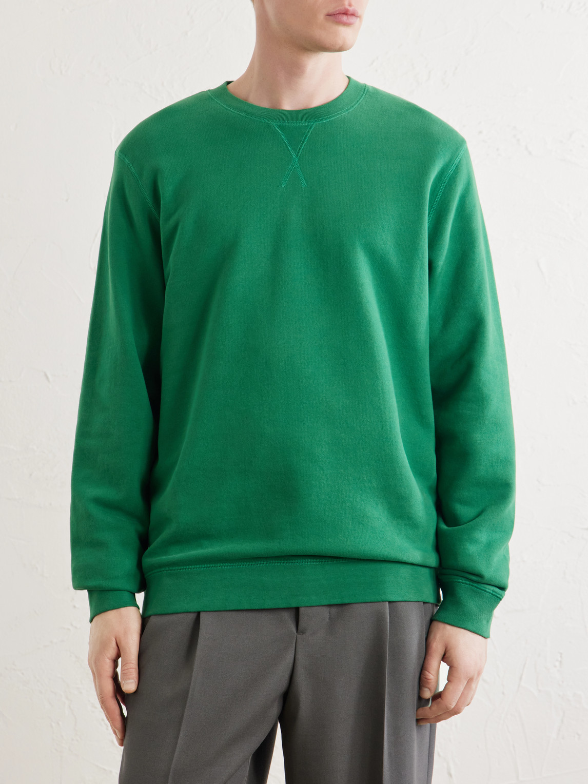  Sunspel - Cotton-jersey Sweatshirt - Men - Green - Xs 