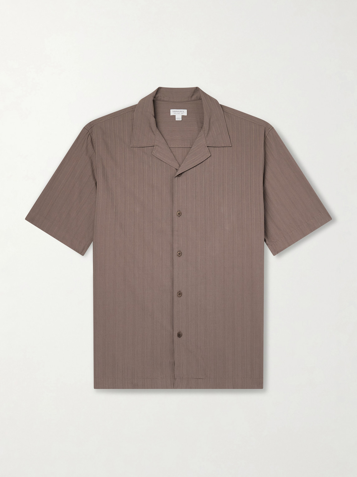 Sunspel Camp-Collar Textured-Cotton Shirt - Men