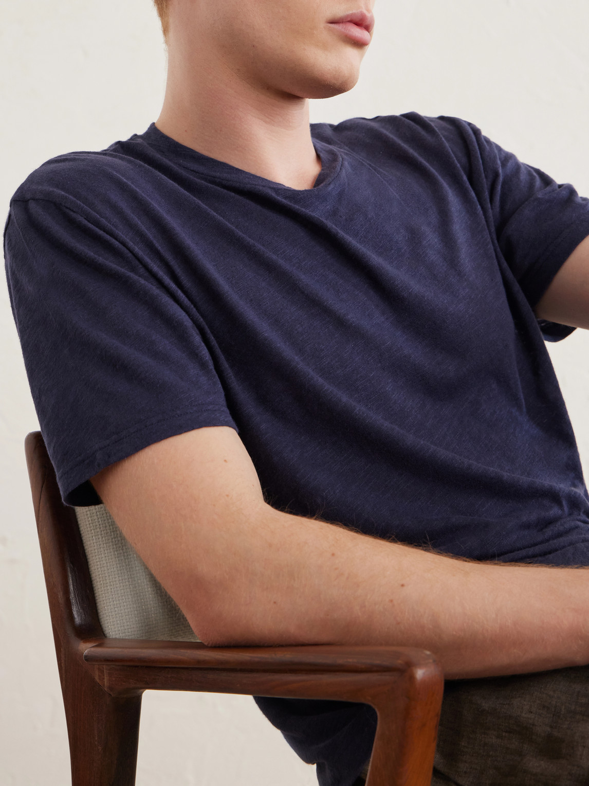 Cotton And Linen-Blend T-Shirt