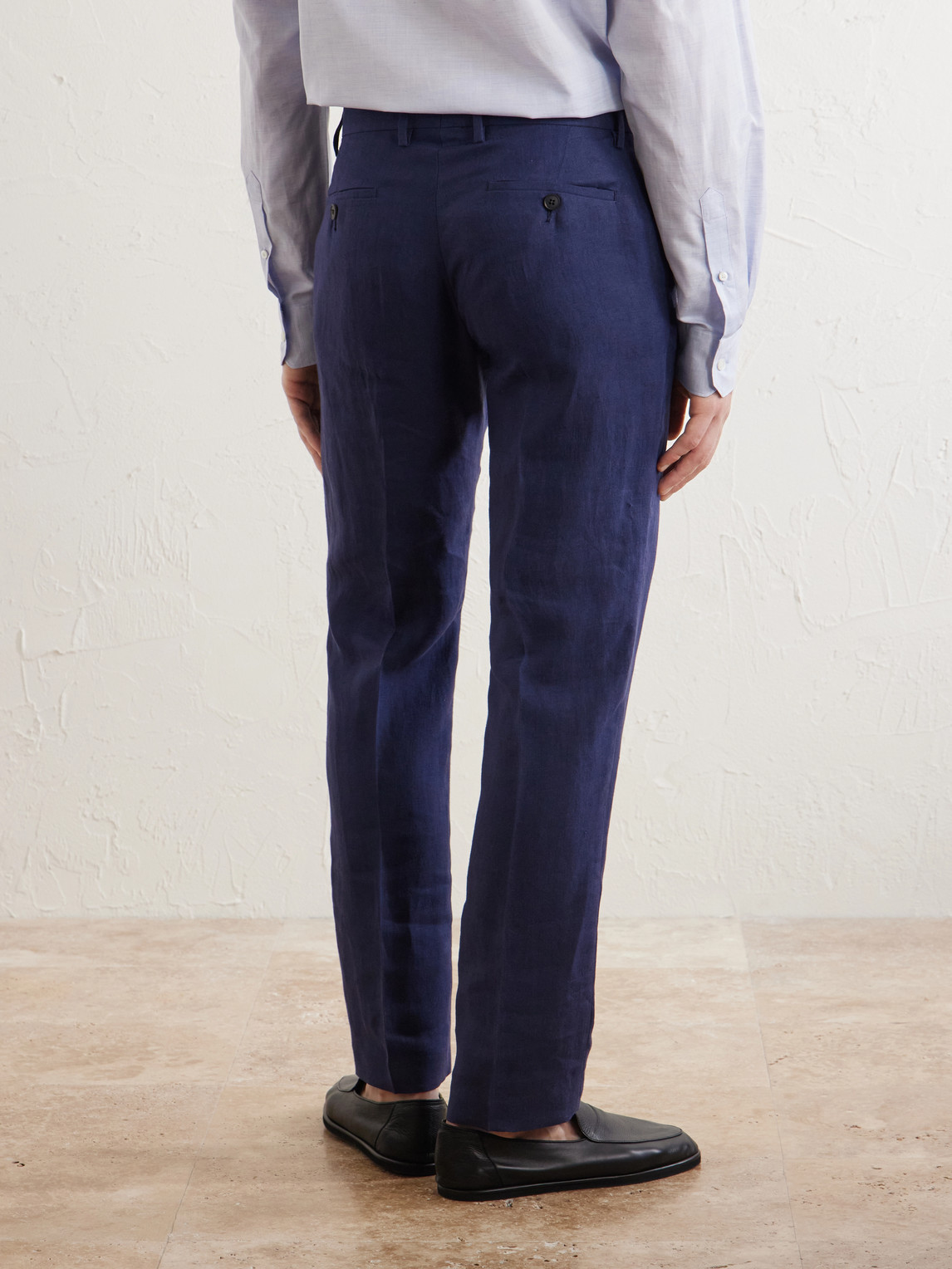  Sunspel - Straight-leg Pleated Linen Suit Trousers - Men - Blue - Uk/us 28 