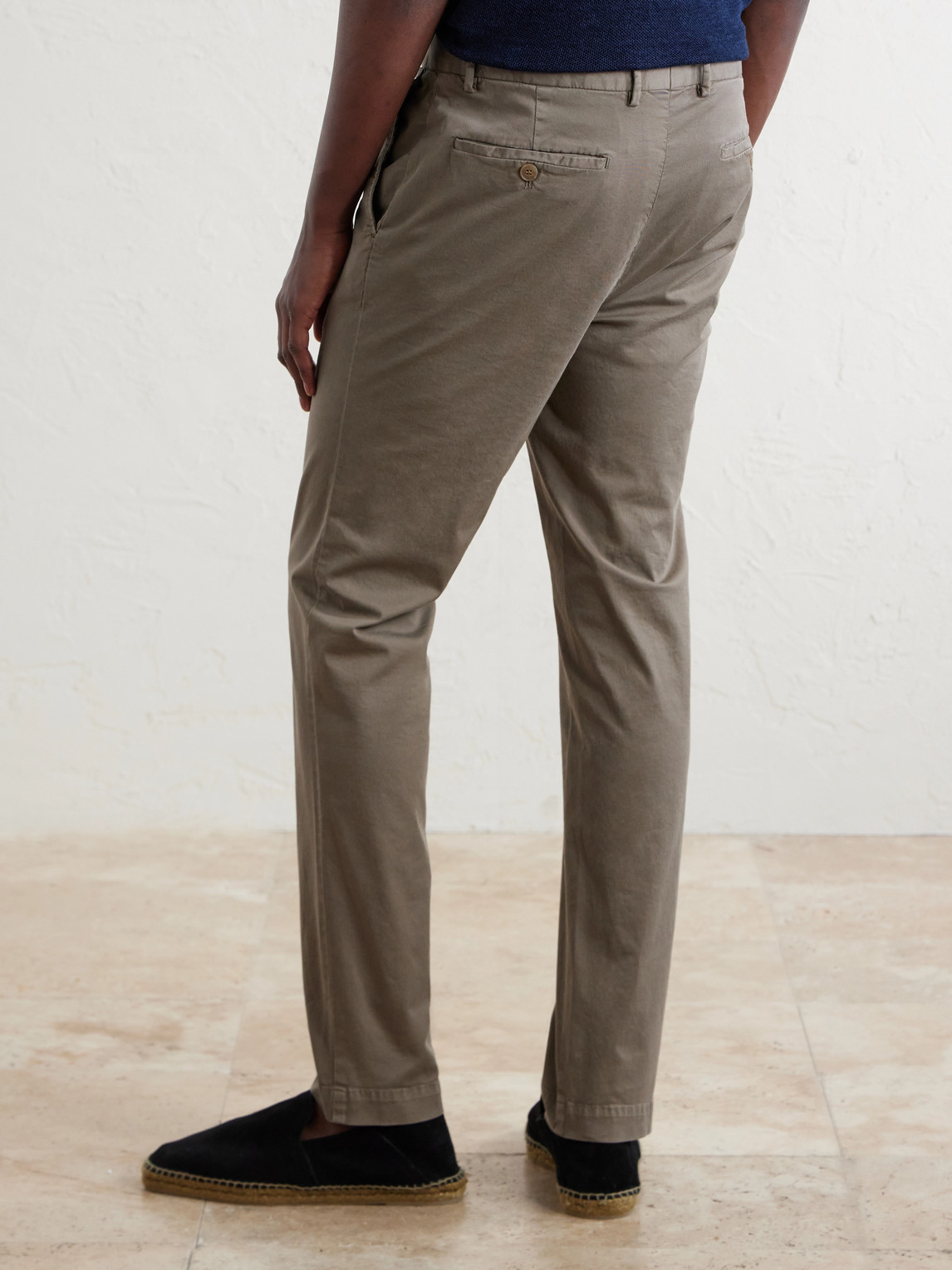 Straight-Leg Garment-Dyed Cotton-Blend Twill Chinos