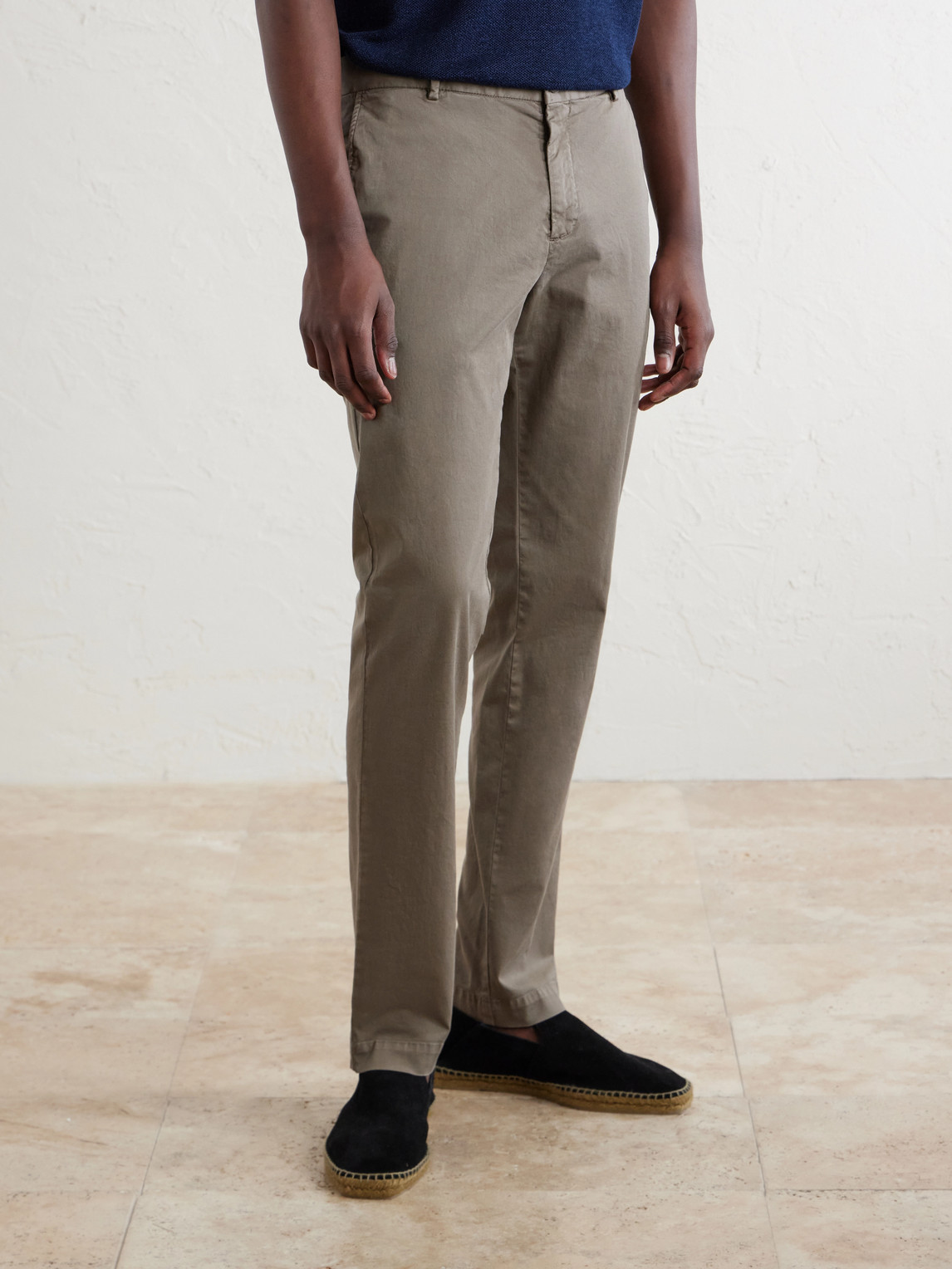 Straight-Leg Garment-Dyed Cotton-Blend Twill Chinos