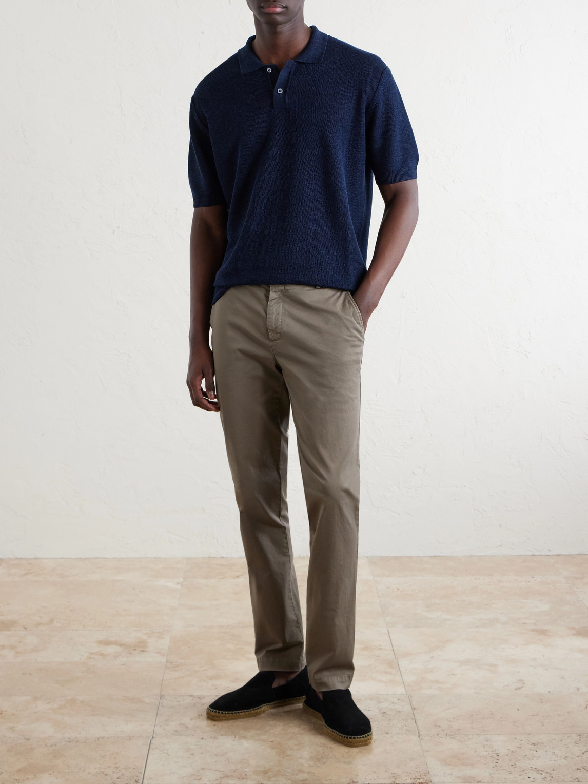 Straight-Leg Garment-Dyed Cotton-Blend Twill Chinos