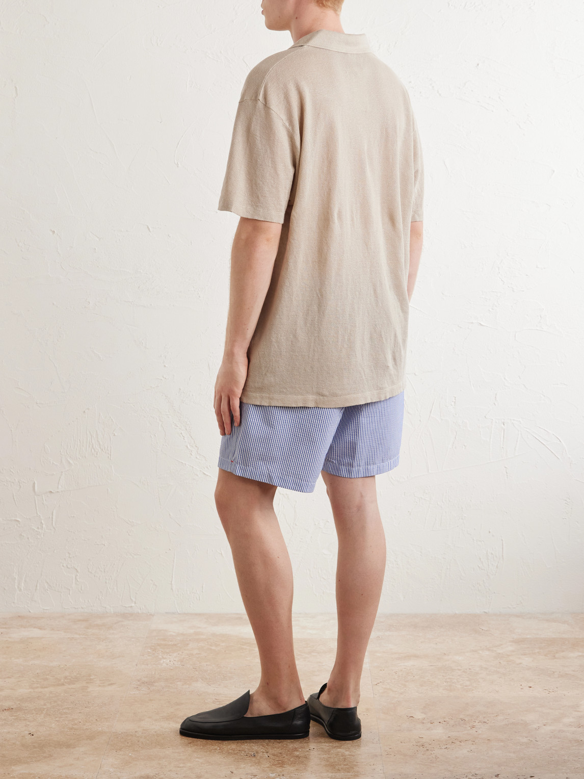  Sunspel - Linen-piqué Polo Shirt - Men - Brown - S 