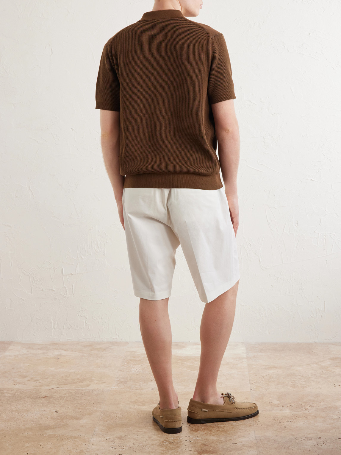 Ribbed Cotton Polo-Shirt